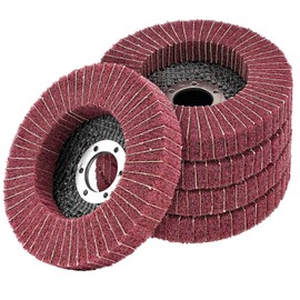 Junchamp Nylon Fiber Polishing Wheel, 4.5-Inch Angle Grinder Sanding Disc, 7/8'' Arbor Scouring Pad Buffing Wheel for Angle Grinder Abrasive Tools (5Pack Grit 240)