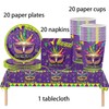 Mardi Gras Mask Party Tableware, Party Tableware Decoration with 61