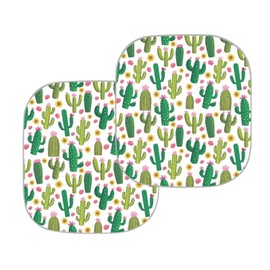 Dreaweet Tropical Cactus Car Sun Shade Windshield Cute Women 2 Pack Car Window Shades Front Windshield Sunshade Foldable Windshield Shades for Car SUV Trucks SUV Sun Visor for Car Windshield