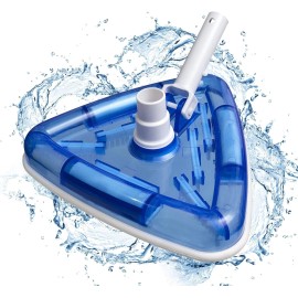 Uoark Pool Vacuum Head Bottom Brush, Triangular Weighted Transparent Pool Vacuum