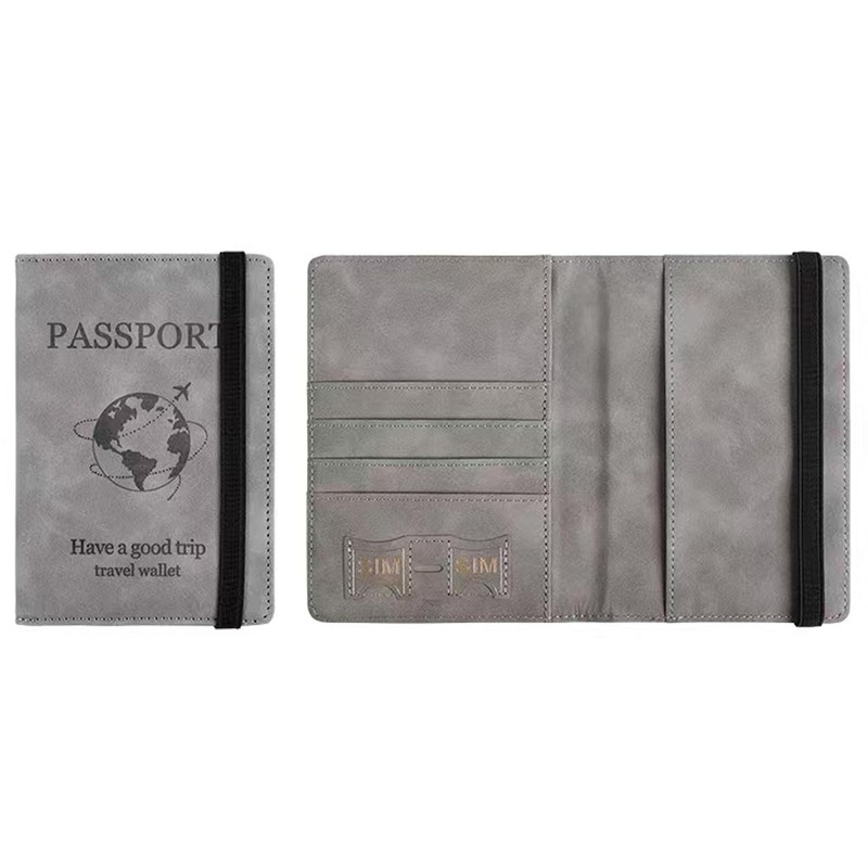 JIEOU Passport Holder Cover Case, PU Leather Passport Protector, Travel