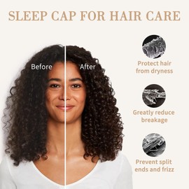 Fittia Silk Satin Bonnet for Sleeping, Silk Sleep Cap Hair Bonnet for Curly Hair, Silk Hair Wrap for Men&Women, Taupe