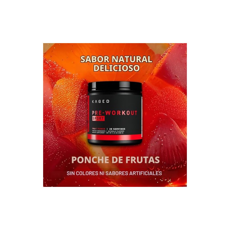 Kaged Polvo Deportivo Pre-entrenamiento para Hombres y Mujeres