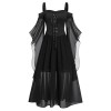 Women's Gothic Punk Style Off-the-shoulder Butterfly Sleeve Easter Cosplay Party