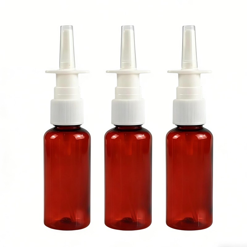SYBL 12Pcs Empty Amber Plastic Fine Mist Sprayers Spray Bottle