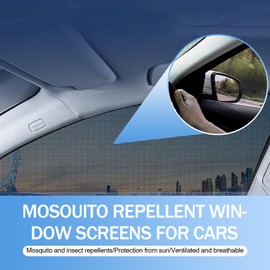 pinflaw 4 PCS Car Side Window Sunshade Net Combination Kit, Front Rear Window Glass Double-Layer Design Breathable High-Density Elastic Mesh, Modification Accessory, Suitable for Most SUVs (Black)