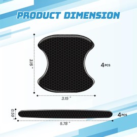 8 piezas de protectores para manijas de puerta de coche, adhesivos reflectantes antiarañazos con diseño de prisma para manijas de puerta, accesorios universales para exterior de auto para la mayoría