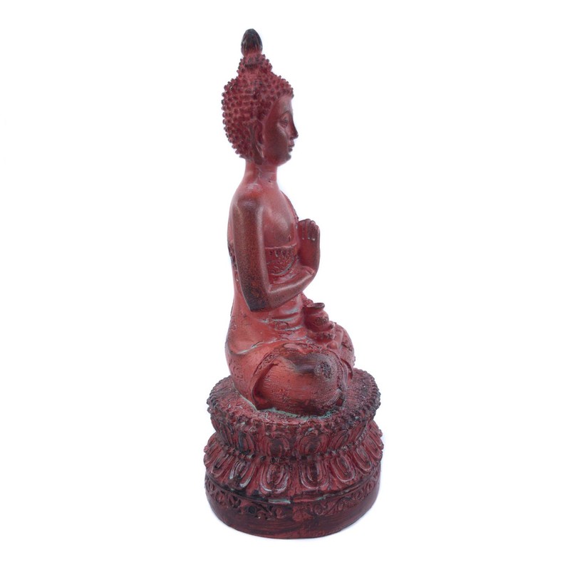 ornerx Thai Sitting Buddha Statue for Home Decor Red 6.7