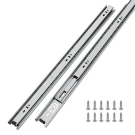 LONTAN 2 Pairs Full Extension Ball Bearing Drawer Slides 12 14 16 18 20 22 24 Inch Silver Side Mount File Cabinet Rails Dresser Metal Runner Trash Can Kitchen Slider Glide 100 LB Load Capacity