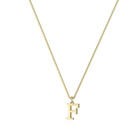 Yimofy Initial Necklace for Women 14K Gold Plated Stainless Steel Women's Dainty Letter Necklace A-Z Initial Pendant Choker Necklace F