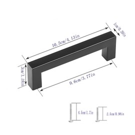 Hysgscwd 10PCS 3.8-inch Drawer Handles, Matte Black Cabinet Handles, Hardware, Furniture Handles, Cabinet Handles, Dressing Table Handles