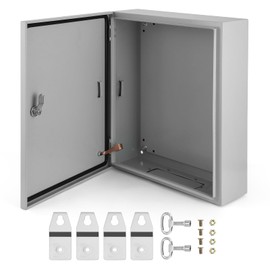 GarveeTech Outdoor Electrical Box, 20 * 16 * 6"NEMA 4X Steel Electrical Box, IP66 Waterproof & Dustproof, Outdoor/Indoor Electrical Junction Box, with Mounting Plate and Wall Bracket
