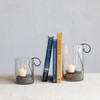 Creative Co-Op Reclaimed Bubble Glass Hurricane with Metal Candle Holder,