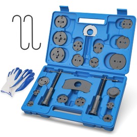 MOSTPLUS Universal Disc Brake Caliper Wind Back Tool and Piston Compression Sets-26 Pieces (Blue)