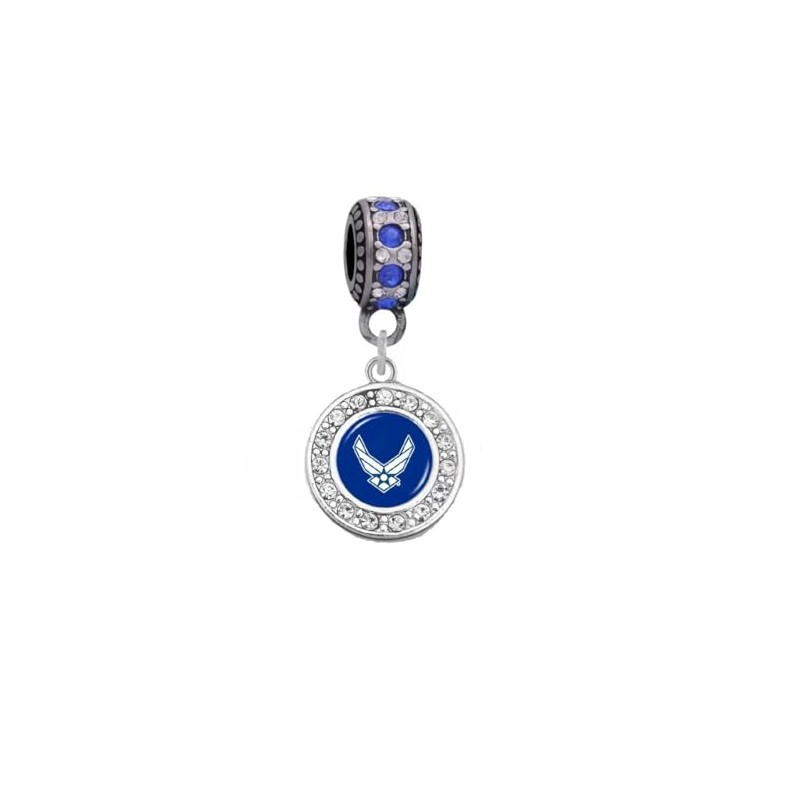 Acorn Products Air Force Charm with USAF Symbol and Sparkling