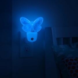 ependable Industries Inc. Essentials 7-Color LED Butterfly Night Light Auto Dusk-to-Dawn Plug for Hallway Kids Room
