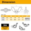 Mrosnail 60Pcs M6 Wing Nuts Kit - Stainless Steel Butterfly