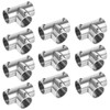 10 Pcs 1" Structural Pipe Fitting, Three Socket T Tube