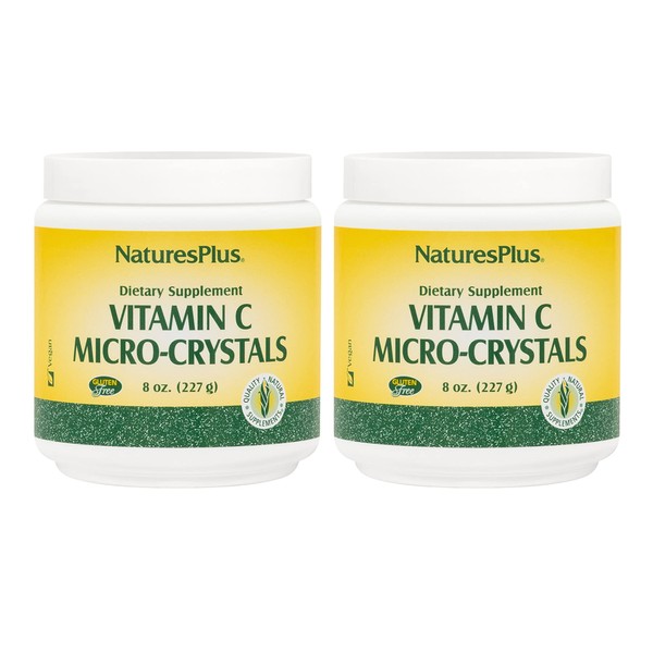 NaturesPlus Vitamin C Micro-Crystals - 8 oz, Pack of 2 - Antioxidant - Supports Immune Health & Overall Well-Being - Vegan, Gluten Free - Approx. 90 Total Servings
