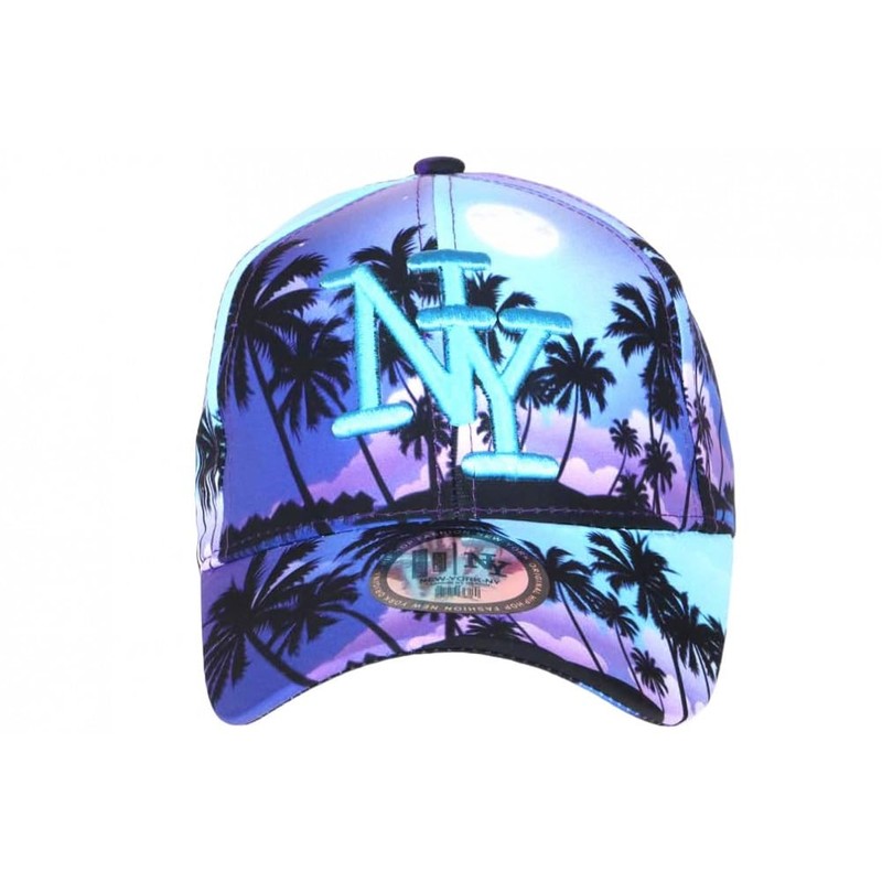 Hip Hop Honour NY Blue & Purple Tropical Palm Trees