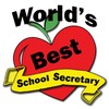 CafePress Worlds Best School Secretary Folded Greeting Card Glossy