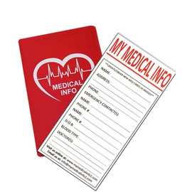 My Medical Info Emergency File of Life Personal Information for Health Responders Red