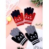 2 Pairs Kids Winter Gloves Full Finger Knitted Gloves Warm