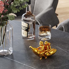 Kare Design Deco Figurine Banana Ride, Gold, Elegant, Animal Statue, Gift Idea, Decorative Accessories, Home Decor, Decoration for Living Room, Bedroom, 12x20x7 cm