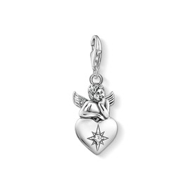 Thomas Sabo Guardian Angel Charm with Heart Silver 1735-643-14, Sterling Silver, Cubic Zirconia