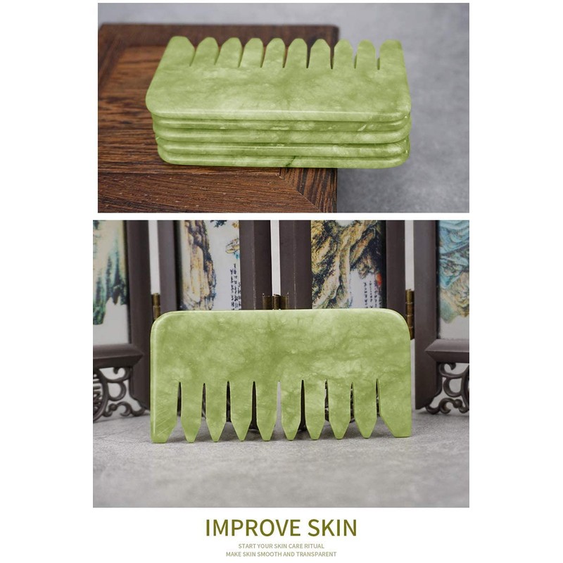 Multipurpose Jade Green Handmade Massage Comb Full Relaxing Massage Scalp