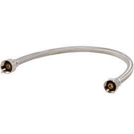 Eastman 20 Inch Flexible Toilet Connector, 7/8 Inch Ballcock x 1/2 Inch FIP, Stainless Steel Braided Supply Line, 48086