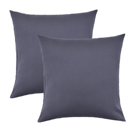 NatureMark Pack of 2 Jersey Cushion Covers, Side Sleeper Pillows, Neck Pillows, Many Sizes and Colours, Oeko-Tex (40 x 40 cm, Anthracite Grey)