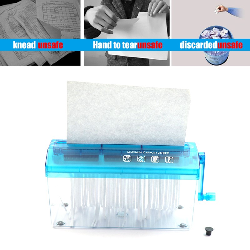 Hand Shredder MINI Desktop Manual A4 Office Supplies Protection Confidential