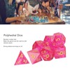 7PCS Polyhedral Dice Clear Numbers Pointed Edges Resin Dice Set
