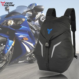 MOTOCENTRIC Motorcycle Helmet Backpack,Waterproof Large Capacity Lightweight Storage Bag,Motorbike Laptop Compartment Bag Travel Backpack (Blue)