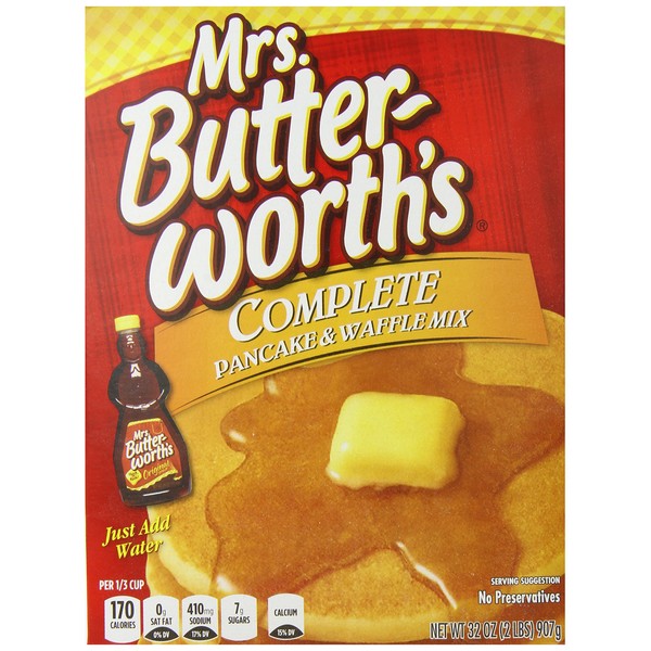 Mrs. Butterworth's Pancake & Waffle Mix, Complete, 32 Ounce (Pack of 12)