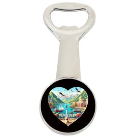 Maracay Venezuela Travel Souvenir Destination Heart Shape Design Magnetic Bottle Opener Single