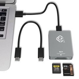 CFexpress Type A Card Reader, USB 3.2 Gen 2 10 Gbps, Card Reader for SD/CFexpress Cards Type A, Portable Aluminium with Two Slots CFexpress Reader, Supports Windows/Android/Mac OS/Linux