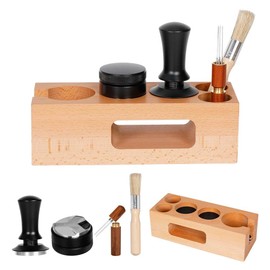 Depth Espresso Tamper Set: 51mm Espresso Tool Kit with Espresso Tamper | Coffee Distributor | coffee stirrer | Cleaning Brush&Wooden Coffee Base