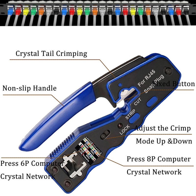 LEATBUY RJ45 Crimp Tool Kit CAT6 CAT5 Crimping Tool Set,