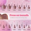 AddFavor 120pcs Brown Press on Toenails for Women, Toe Nail
