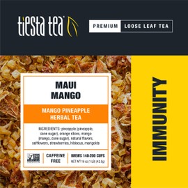 Tiesta Tea - Maui Mango, Loose Leaf Mango Pineapple Herbal Tea, Non-Caffeinated, Hot & Iced Tea, 6 oz Tin & 16 oz Bulk Bag, Natural Flavors, No Artificials