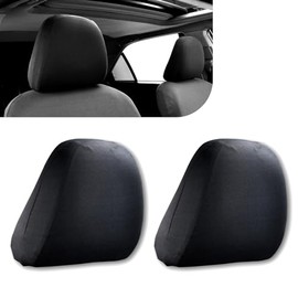 2 piezas Fundas protectoras para apoyacabezas de asiento de coche, tela elástica suave y transpirable de cobertura total, protector de apoyacabezas...