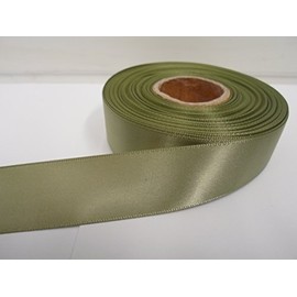 2 metres of 25mm Satin Ribbon Moss Dusky Sage Green Double Sided 25 mm 2.5cm