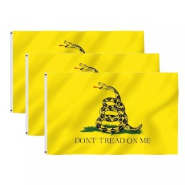 RFCO 3 PACK - 3x5 Ft Gadsden DONT TREAD ON ME Culpepper Rattlesnake Tea Party Flag yb