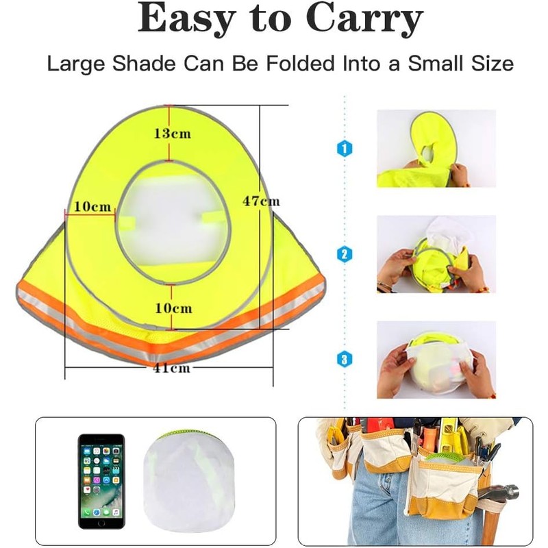 2 Pcs Hard Hat Sun Shade,Full Brim Mesh UV Neck