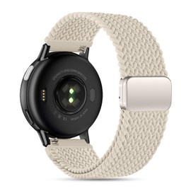 EverAct 18mm Magnetic Braided Watch Band Compatible with Garmin Venu 3S 41 mm/Venu 2S/Vivoactive 4S/Vivomove 3S/Forerunner 265S/Forerunner 255S,Quick Release Nylon Soft Sport Stretchy Strap for Women