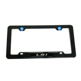 Unbranded LS1 LS-1 CARBON FIBER LOOK LICENSE PLATE FRAME W/ 2 BLUE WASHERS & BOLTS
