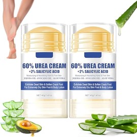 Hydrating and Anti-Cracking Foot Cream,2Pcs Urea Fußcreme, 0.5% Salicylic Acid,Feuchtigkeitsspendende und Anti-Riss-Fußcreme, Fußpflegecreme Lindert extreme Trockenheit und Rissbildung der Füße