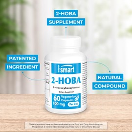 Supersmart 2-HOBA Supplement 100mg per Day (Hobamine) - 2-Hydroxybenzylamine | Non-GMO & Gluten Free - 60 Vegetarian Capsules